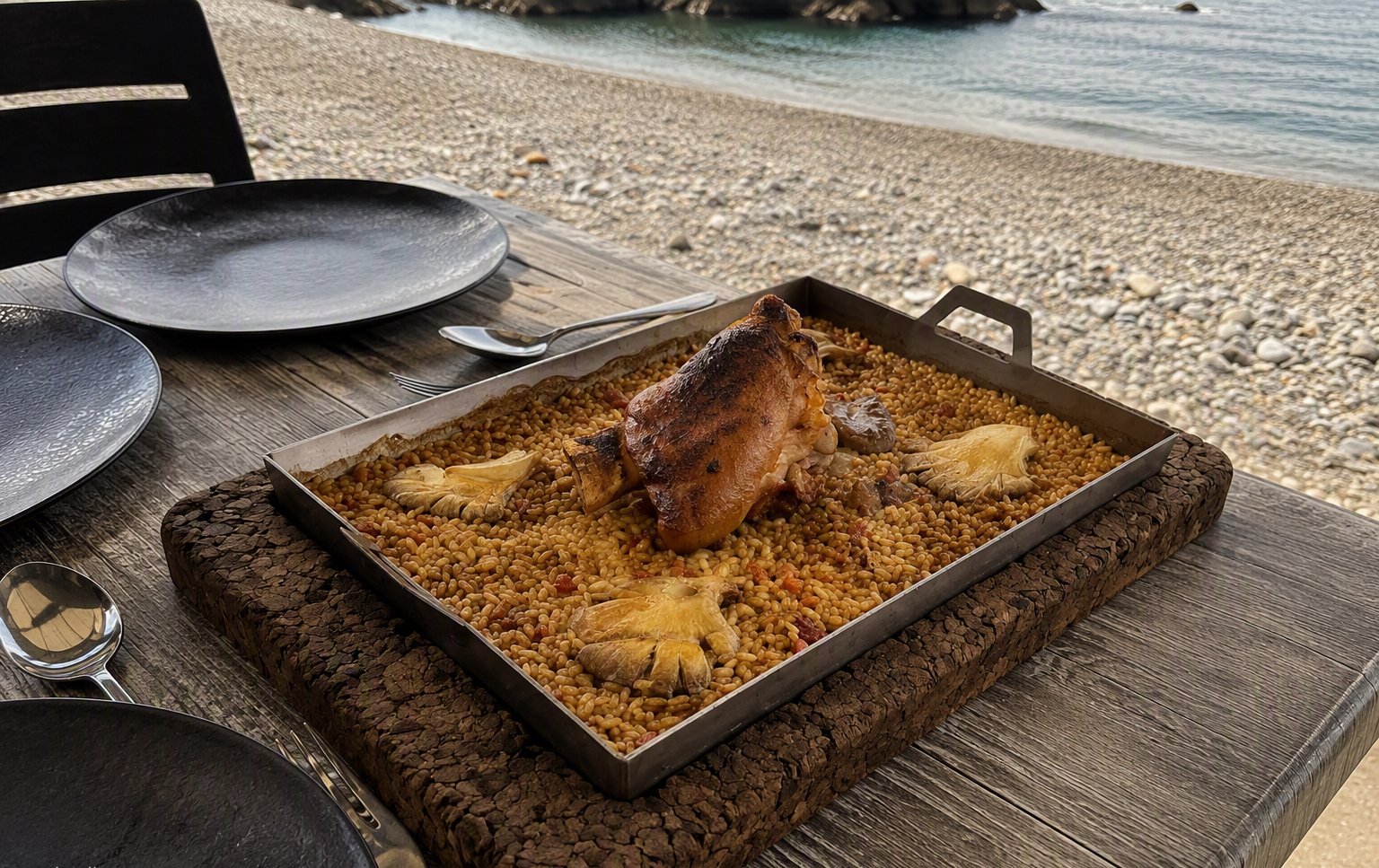 Arroz de codillo - arroz meloso con codillo asado en Brasanegra, La Herradura